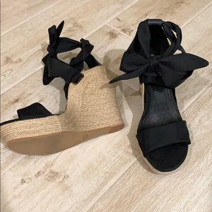 Ugg Australia Jules silk ankle wrap wedges